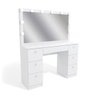 Penteadeira Ditália 7 Gav. Pe-80 Branco com Kit Luz Camarim - 1