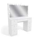 Ver imagem 1 de Penteadeira Ditália 7 Gav. Pe-80 Branco com Kit Luz Camarim
