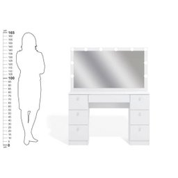 Penteadeira Ditália 7 Gav. Pe-80 Branco com Kit Luz Camarim - 10