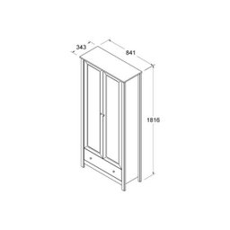 Cristaleira 2 Portas 1 Gaveta Ditália E-954 Branco - 5
