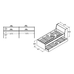 Cama Solteiro Bicama com Estante Ditália BB-28-29 Branco - 7