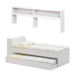 Cama Solteiro Bicama com Estante Ditália BB-28-29 Branco - 4