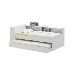 Cama Solteiro Bicama com Estante Ditália BB-28-29 Branco - 1