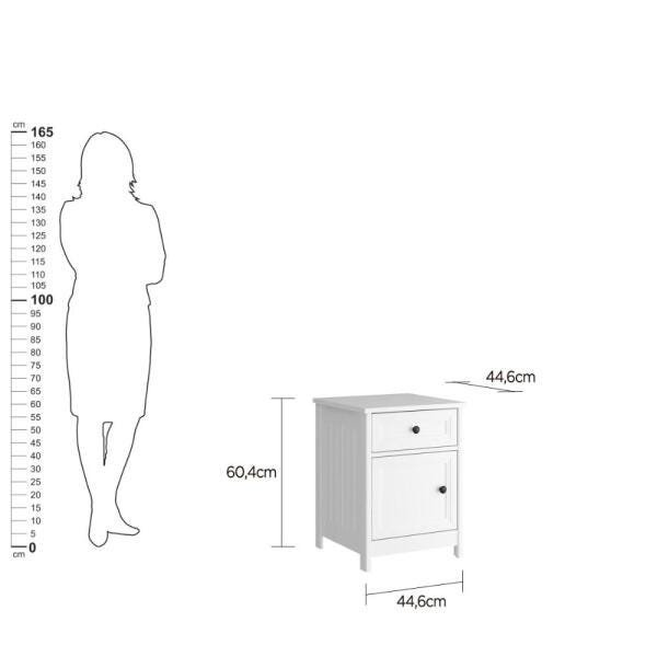 Mesa de Cabeceira Ditália 1 Gaveta 1 Porta DM-114 Branco - 3