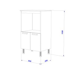 Balcão Cozinha Multiuso Forno & Micro-ondas Marrom - 3