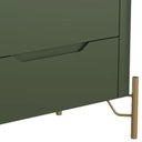 Ver imagem 5 de Mesa de Cabeceira Orgânica 2 Gavetas Pés Industrial Dourado Bliss I03 Musgo - Lyam Decor