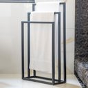 Ver imagem 2 de Porta Toalha para 3 Toalhas Eleganza 50 Cm Metal Preto - Pallazio