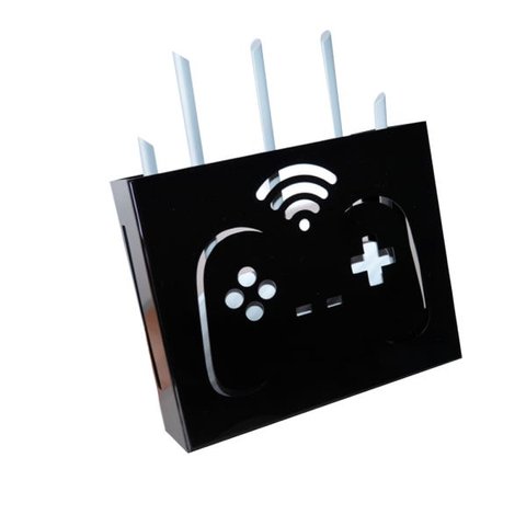 Suporte de Parede para Roteador Modem Organizador Preto Gamer