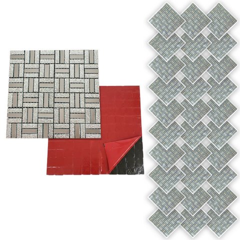 Pastilha de Vidro Adesiva Kit 30 Uni Parede Cozinha Sala Banheiro Decorativa Moderna Requintado Refo