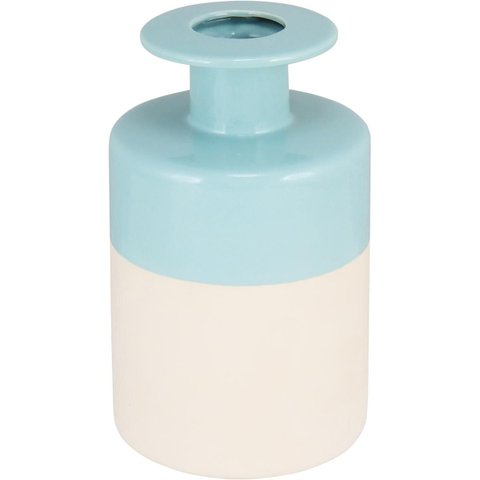 Vaso Aquamare Decrativo Cachepô Enfeite 23x15x15cm Cerâmica Azul