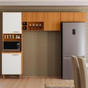 Ver imagem 2 de Cozinha Compacta 3 Peças 260x206 cm Sicilia Freijo Off Ripado Frisado Poliman