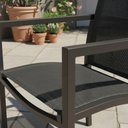 Ver imagem 2 de Conjunto de Mesa Ripada 1,20m + 4 Cadeiras para Piscina Jardim Resistente Sol Chuva Maresia Preto