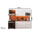 Ver imagem 2 de Cozinha Modulada Completa Bella 9 Peças 2 Aéreos + 2 Balcões+5complementos C9p60 Nogal Cinza