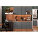 Ver imagem 1 de Cozinha Modulada Completa Bella 9 Peças 2 Aéreos + 2 Balcões+5complementos C9p60 Nogal Cinza