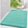2 Tapetes Banheiro Antiderrapante Soft Macio Microfibra60x40:Turquesa - 1