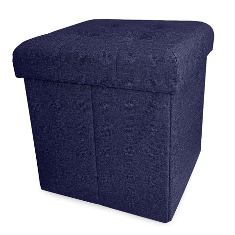Puff Guarda Volume em Madeira/Tecido Decorativo 40x38cm