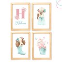 Ver imagem 1 de Quadrinho Decorativo Quarto Menina Aquarela Flor Cachorro:pinus