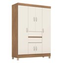 Ver mais imagens de Guarda Roupa Solteiro 6 Portas e 2 Gavetas Utah Amêndola Touch-off White