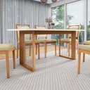 Ver imagem 2 de Conjunto Sala de Jantar Lina em Madeira Maciça 6 Cadeiras Boucle Bege