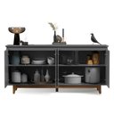 Ver imagem 6 de Buffet 4 Portas com Pés de Madeira MDP/MDF Cinza Flow