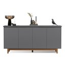 Ver imagem 5 de Buffet 4 Portas com Pés de Madeira MDP/MDF Cinza Flow