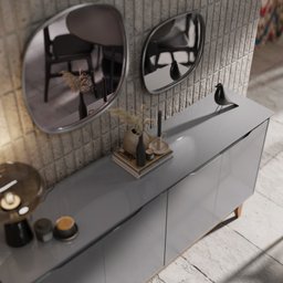 Buffet 4 Portas Flow Cinza - Ej Moveis - 4