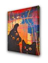 Ver imagem 5 de Quadro Decorativo de Cão e Gato com Fundo Abstrato Pintado Artesanalmente a Mão Medindo 25x30cm