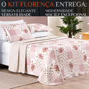 Ver imagem 2 de Conjunto Casal King Size Florença 200 Fios Bordado Super Macio Bouti:rosa