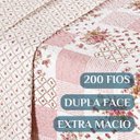 Ver imagem 3 de Conjunto Casal King Size Florença 200 Fios Bordado Super Macio Bouti:rosa