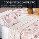 Ver imagem 6 de Conjunto Casal King Size Florença 200 Fios Bordado Super Macio Bouti:rosa
