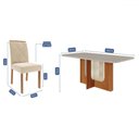 Ver imagem 3 de Mesa de Jantar 6 Lugares Louise Fernanda com Vidro Cinamomo/off White/nude - Cimol