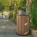 Ver imagem 2 de Lixeira Madeira Plástica 75 Litros - 50 Cm:marrom/marrom
