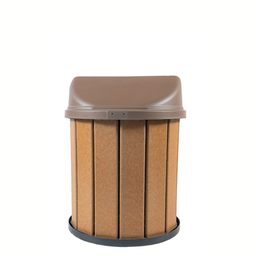 Lixeira Madeira Plástica 75 Litros - 50 Cm:marrom/marrom - 2