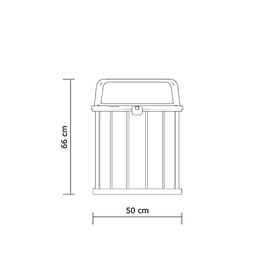 Lixeira Madeira Plástica 75 Litros - 50 Cm:marrom/marrom - 6
