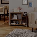 Ver imagem 1 de Estante Girona Multiuso 2 Prateleiras MDP 77cm Café Mercado Das Prateleiras
