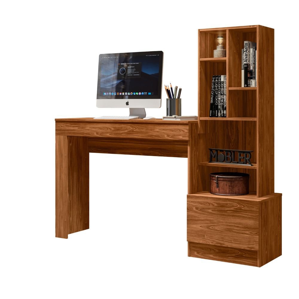 Escrivaninha Office Lion Com Biblioteca Cinamomo Mel - Ninho Decor - 2