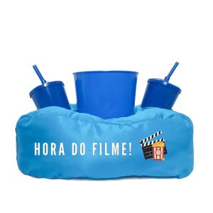 Almofada Porta Pipoca Azul Hora Do Filme:Liso/Azul