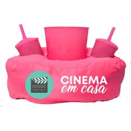 Almofada Porta Pipoca Rosa Cinema Em Casa:Liso/Rosa - 1