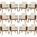 Ver imagem 1 de Kit 12 Poltronas Decorativas para Escritório Lis Corino e Suede Cores Pé Palito