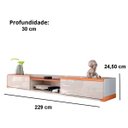 Ver imagem 3 de Rack Bancada Suspensa para Tv de até 75" 2 Gavetas Ares 2.2 Off White/jequitiba