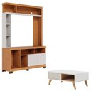 Ver imagem 1 de Estante Home Theater Elba Freijó Off White Matte e Mesa de Centro Jeri Off White Freijó - Colibri