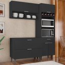 Ver imagem 1 de Armário de Cozinha Cp02 para Pia 100cm Pérola Z34 Preto - Mpozenato
