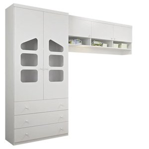 Quarto Infantil Eloisa Guarda Roupa 2 Portas e Aéreo