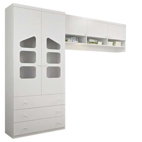 Quarto Infantil Eloisa Guarda Roupa 2 Portas e Aéreo