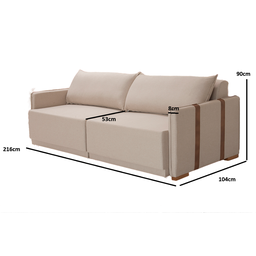 Sofá Cama Urban 216 Bege - 8