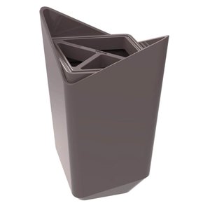 Porta Escova de Dentes Cinza Tornado Prisma Crippa Banheiro Pia Lavabo