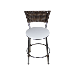 Banqueta Baixa Cromada Cozinha Americana de Fibra Sintetica:branco - 3