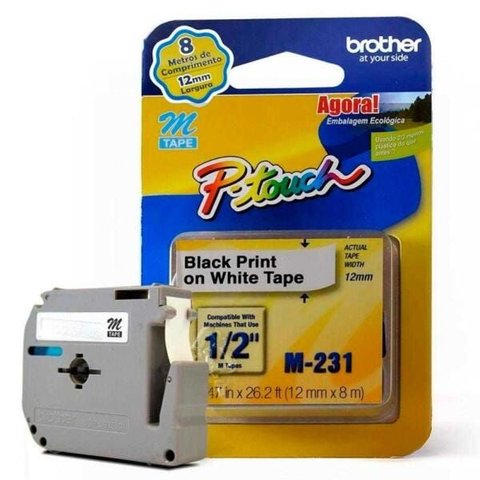Fita para Rotulador 12mm - 8 Metros - Brother M23