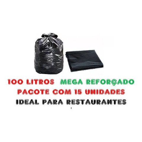 Saco De Lixo 100 Litros Super Reforçado - P/ Lixo Pesado