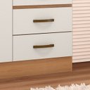 Ver imagem 5 de Cômoda Sapateira para Quarto 2 Portas 4 Gavetas Lisa Nature/off White